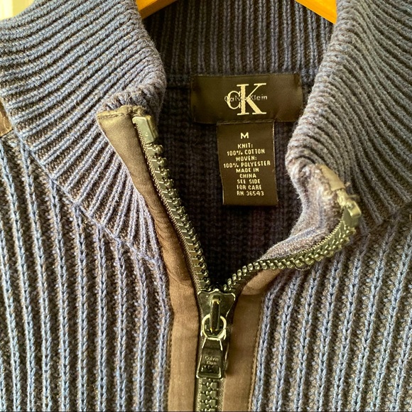 Calvin Klein men’s ribbed knit cardigan sweater. Size Medium - Picture 7 of 11